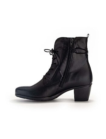 Bottines à lacets en cuir lisse