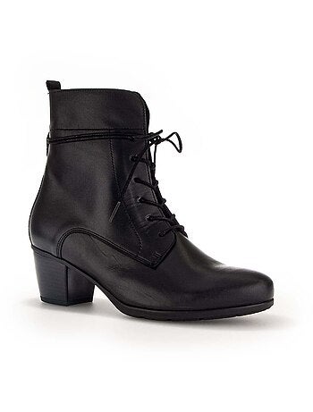 Bottines à lacets en cuir lisse