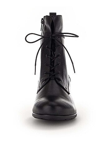 Bottines à lacets en cuir lisse