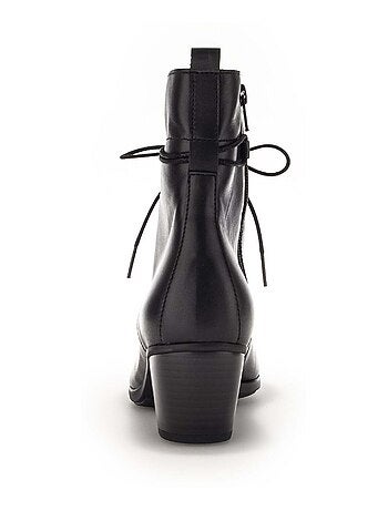 Bottines à lacets en cuir lisse