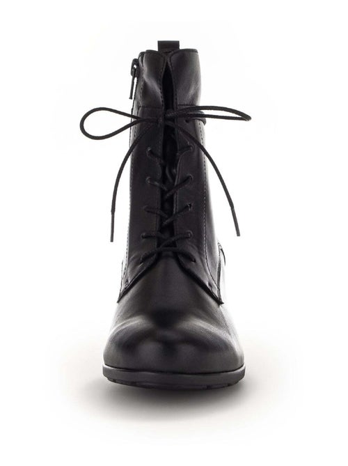 Bottines à lacets en cuir lisse - Kiabi Bottines à lacets en cuir lisse - Kiabi