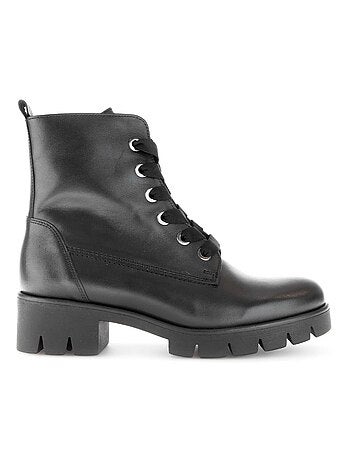 Bottines à lacets en cuir lisse