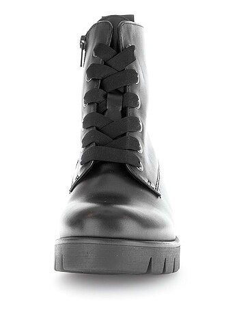 Bottines à lacets en cuir lisse