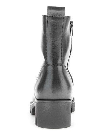 Bottines à lacets en cuir lisse