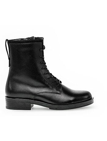Bottines à lacets en cuir lisse