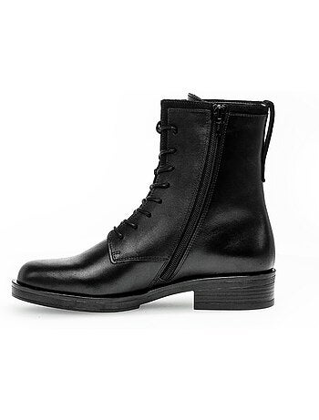 Bottines à lacets en cuir lisse