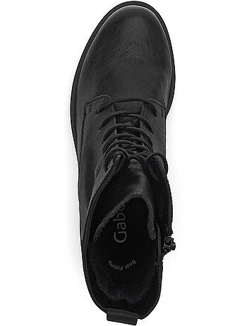 Bottines à lacets en cuir lisse
