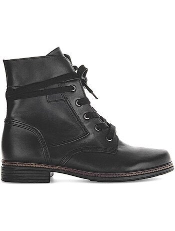 Bottines à lacets en cuir lisse