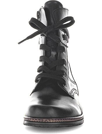 Bottines à lacets en cuir lisse