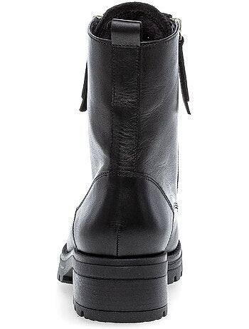 Bottines à lacets en cuir lisse