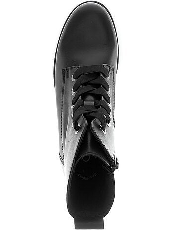 Bottines à lacets en cuir lisse