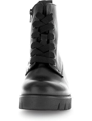 Bottines à lacets en cuir lisse