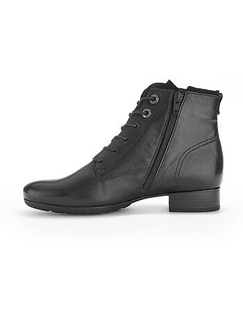 Bottines à lacets en cuir lisse