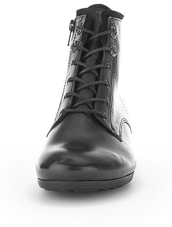 Bottines à lacets en cuir lisse