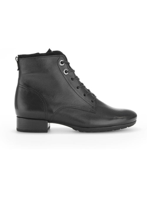 Bottines à lacets  en cuir lisse - Kiabi