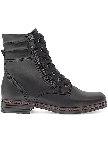 Bottines à lacets en cuir lisse