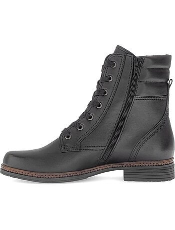 Bottines à lacets en cuir lisse
