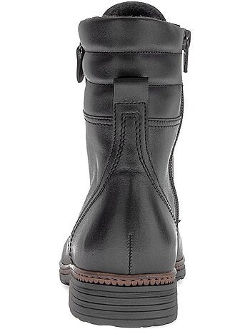 Bottines à lacets en cuir lisse