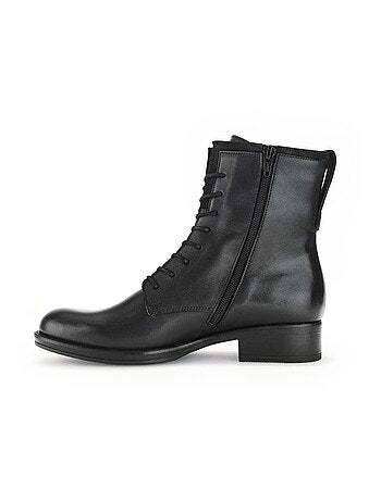 Bottines à lacets en cuir lisse nubuk