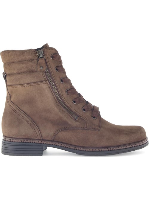 Bottines à lacets  en cuir - Kiabi