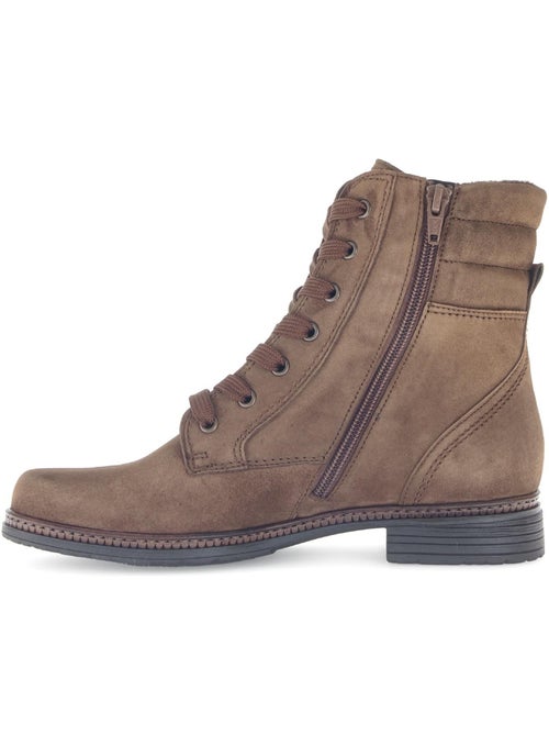 Bottines à lacets  en cuir - Kiabi