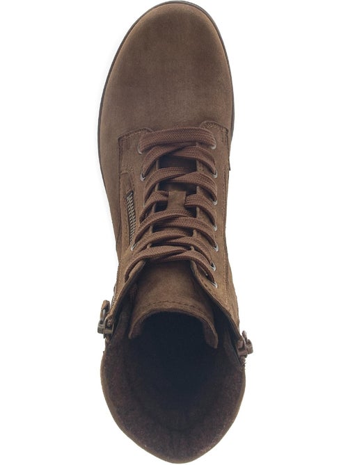 Bottines à lacets  en cuir - Kiabi