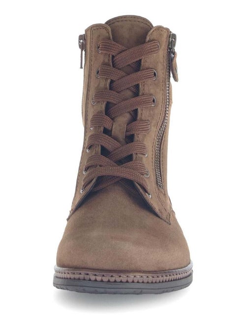 Bottines à lacets  en cuir - Kiabi