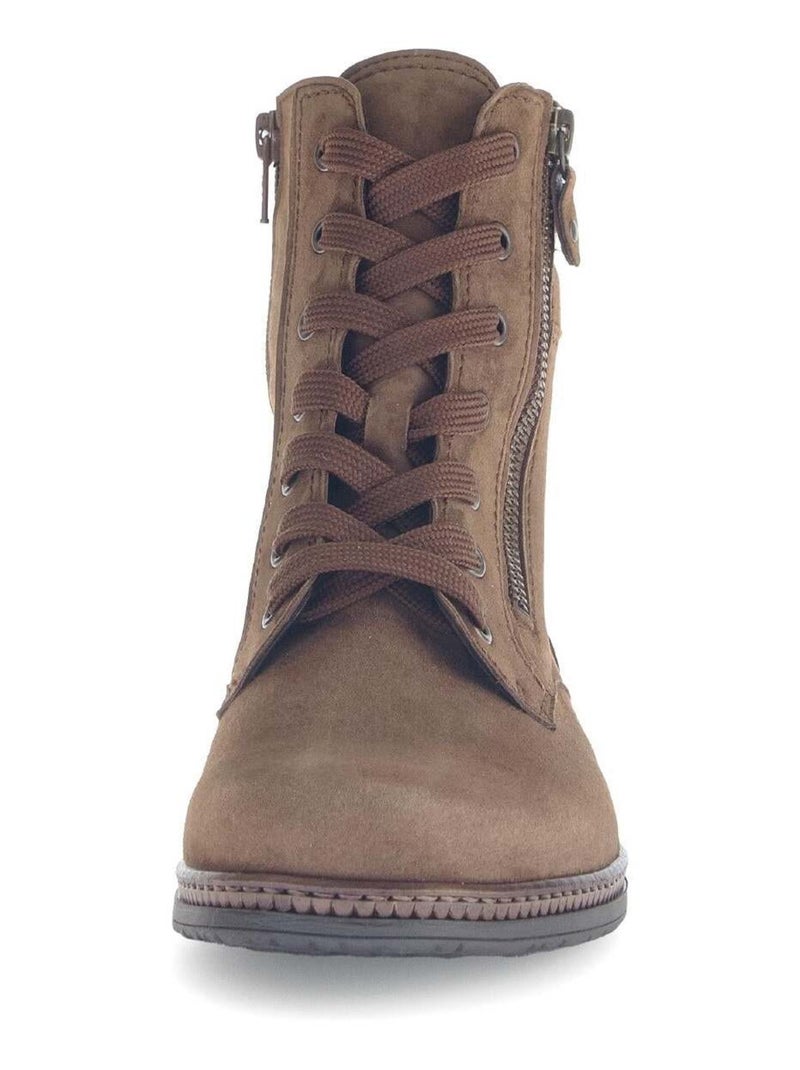 Bottines à lacets  en cuir Marron clair - Kiabi