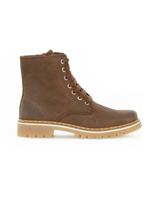 Bottines à lacets  en cuir - Kiabi