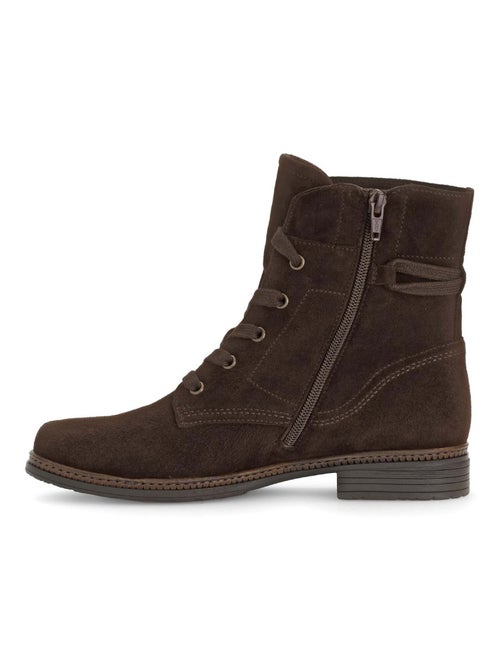 Bottines à lacets  en cuir - Kiabi