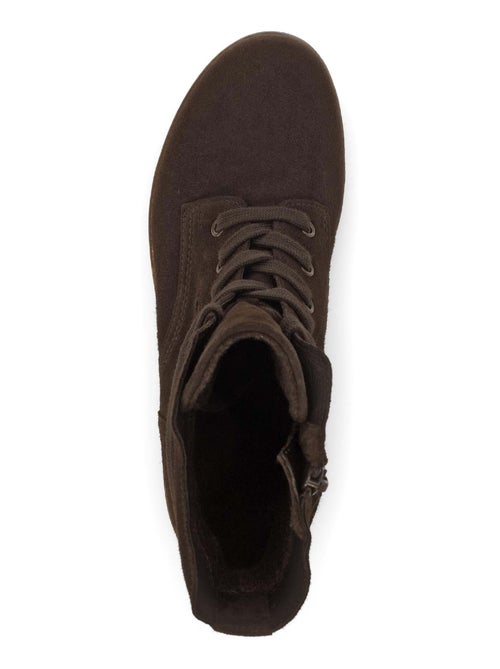 Bottines à lacets  en cuir - Kiabi
