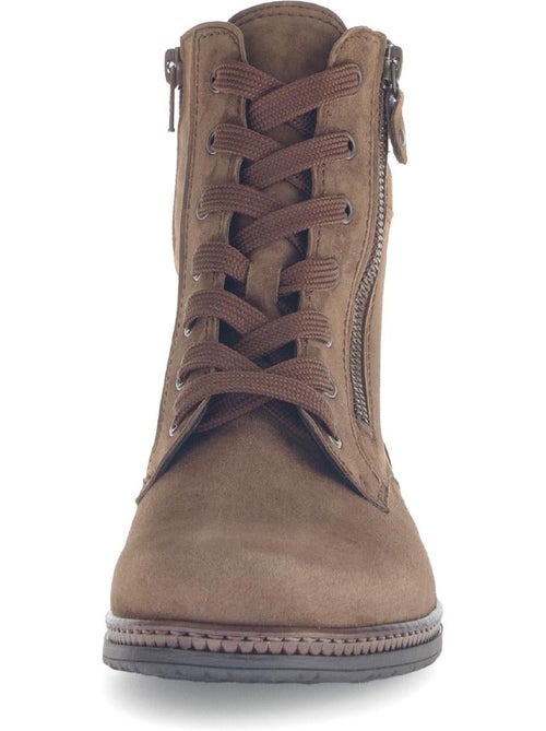 Bottines à lacets  en cuir - Kiabi
