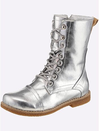 Bottines à lacets en cuir nappa avec voûte plantaire amovible - Taille standard - Helline