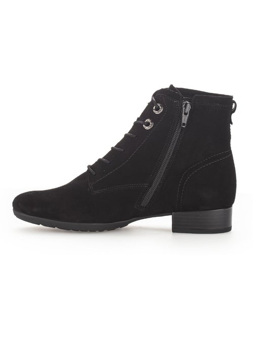 Bottines à lacets  en cuir - Kiabi