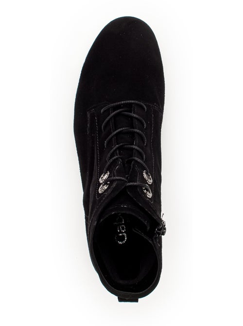 Bottines à lacets  en cuir - Kiabi