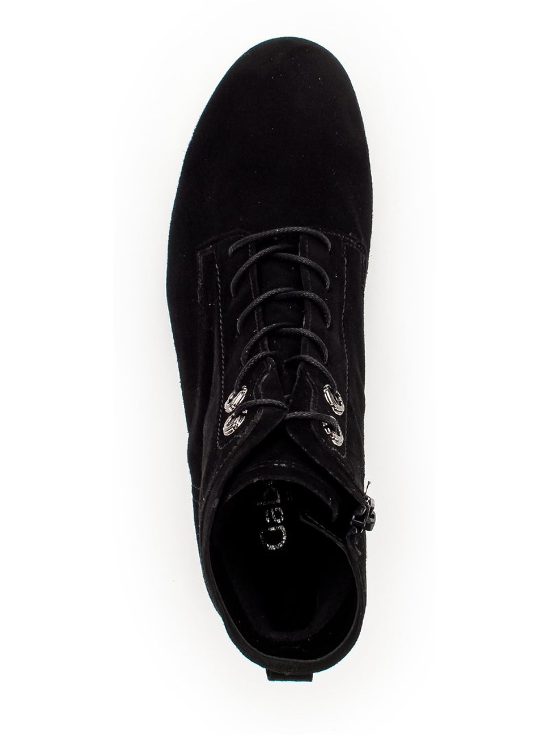 Bottines à lacets  en cuir Noir - Kiabi