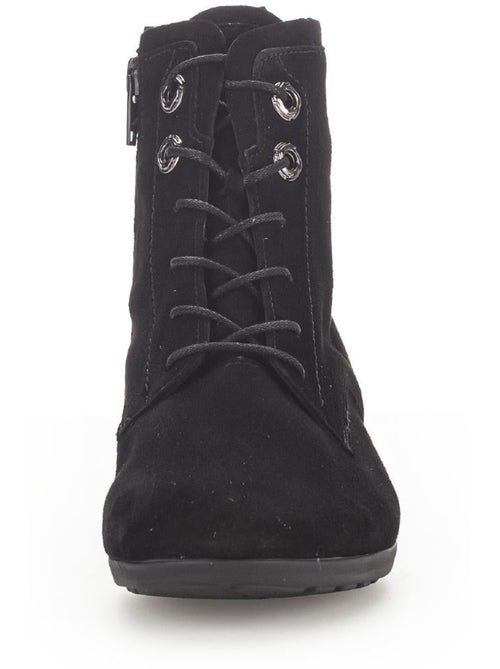 Bottines à lacets  en cuir - Kiabi