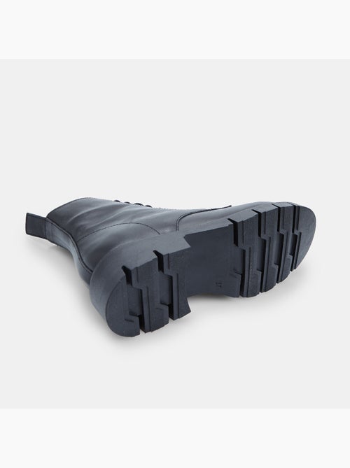 Bottines à lacets en cuir - Kiabi