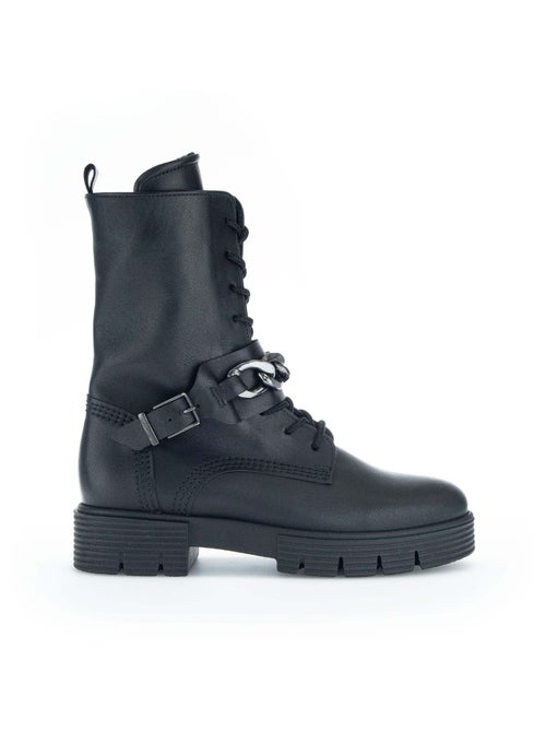 Bottines à lacets  en cuir - Kiabi
