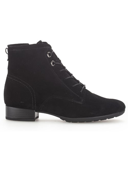 Bottines à lacets  en cuir - Kiabi