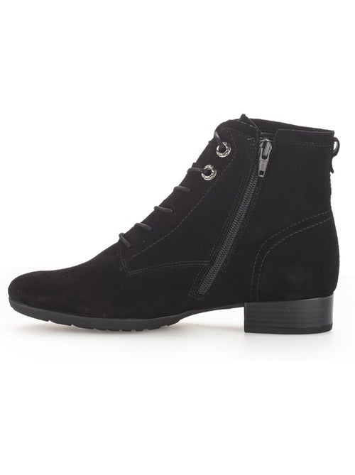 Bottines à lacets  en cuir - Kiabi