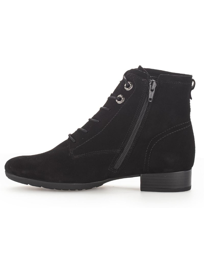 Bottines à lacets  en cuir Noir Noir - Kiabi