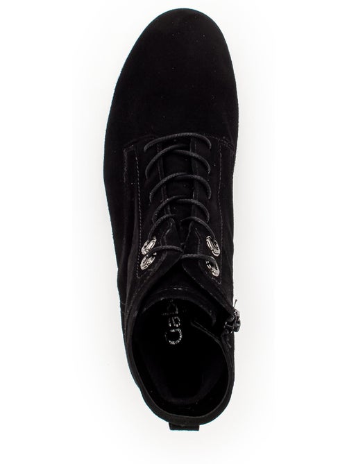 Bottines à lacets  en cuir - Kiabi