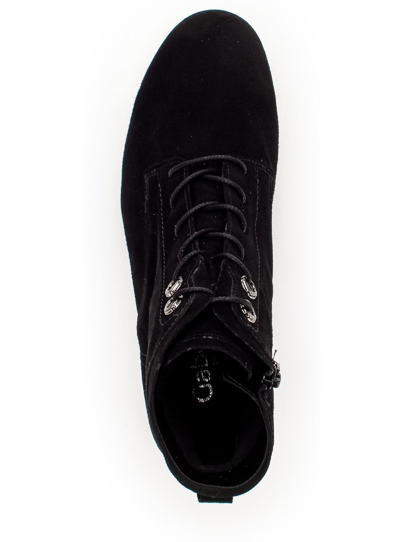 Bottines à lacets  en cuir Noir Noir - Kiabi