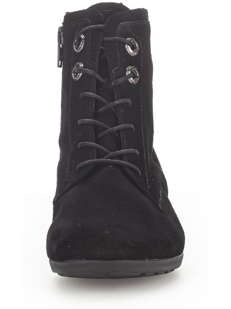 Bottines à lacets  en cuir Noir Noir - Kiabi