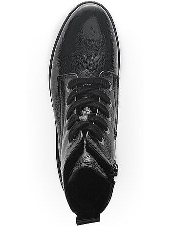 Bottines à lacets en cuir vernis
