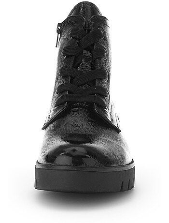 Bottines à lacets en cuir vernis