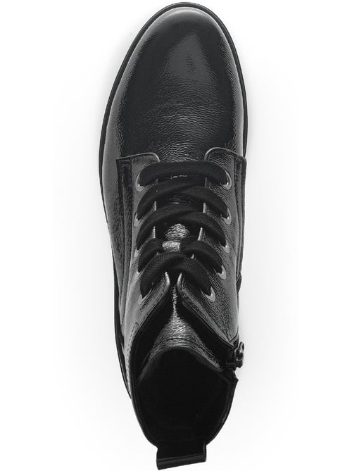 Bottines à lacets  en cuir vernis - Kiabi