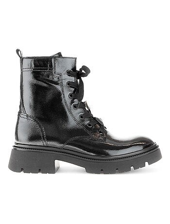 Bottines à lacets en cuir vernis