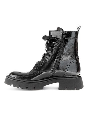 Bottines à lacets en cuir vernis